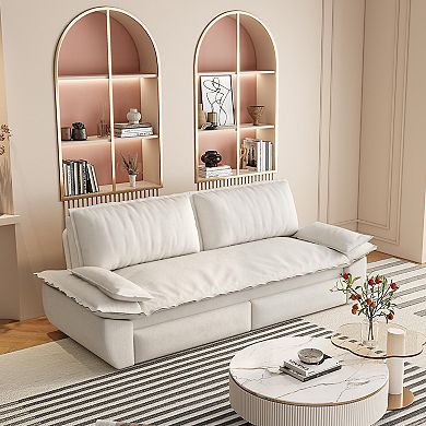 Pnronnc Modern Loveseat Sofa Convertible Pull Out Sofa Bed Velvet Sleeper Sofa