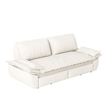 Pnronnc Modern Loveseat Sofa Convertible Pull Out Sofa Bed Velvet Sleeper Sofa