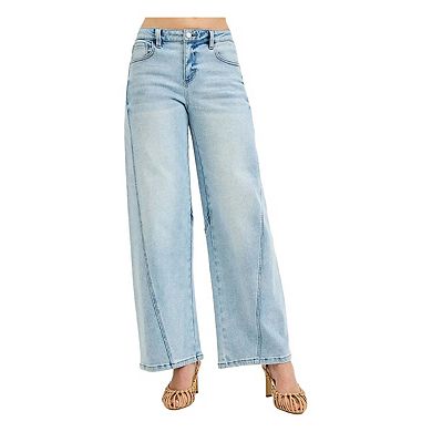 RISEN Full Size Mid Rise Fit Barrel Jeans Plus Size