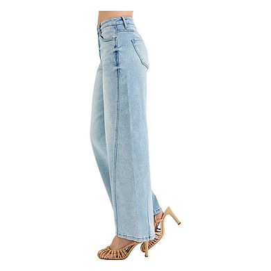 RISEN Full Size Mid Rise Fit Barrel Jeans Plus Size