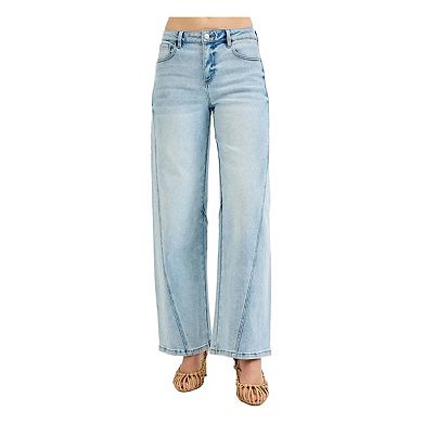 RISEN Full Size Mid Rise Fit Barrel Jeans Plus Size
