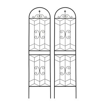 Loheer 2 Pack Metal Garden Trellis for Climbing Plants Outdoor Flower Support