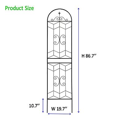 Loheer 2 Pack Metal Garden Trellis for Climbing Plants Outdoor Flower Support