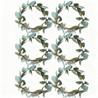 Napkin ring eucalyptus leaves white berries country cottage style