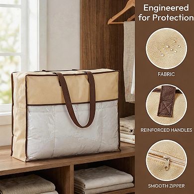 1 Pcs Clothes Storage, Storage Bag, Viewport Moving Bag for Organizing Clothing Storage with Handles