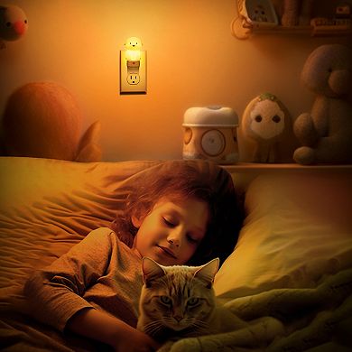 0.5W Integrated LED Plug In Dog Night Light Color Changing Button Adjustable Light Sensor 1 Pack