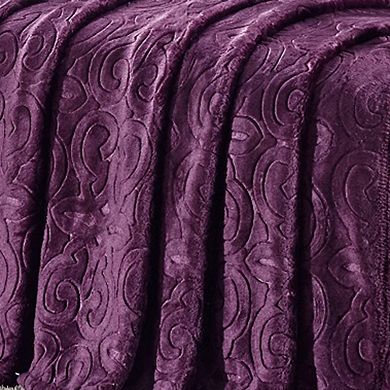 Dama Embossed Decorative Super Soft Throw Blanket for Sleep/Decor 2 Pack