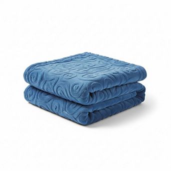 Dama Embossed Decorative Super Soft Throw Blanket for Sleep/Decor 2 Pack