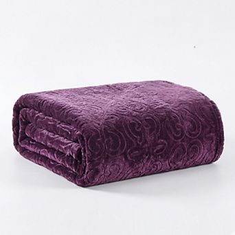 Dama Embossed Decorative Super Soft Throw Blanket for Sleep/Decor 2 Pack