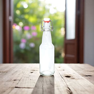 Clear Swing Top Glass Beer Bottles 330 ml with Flip Cap for Home Brewing