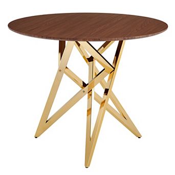 KWPZQEB 37Inch Round Dining Table with Metal Legs for 2-4 People, Small Round Kitchen Table