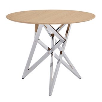 KWPZQEB 37Inch Round Dining Table with Metal Legs for 2-4 People, Small Round Kitchen Table