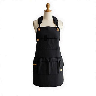 Canvas Work Apron with Multiple Tool Pockets Utility Apron for Workshop Kitchen Gardening