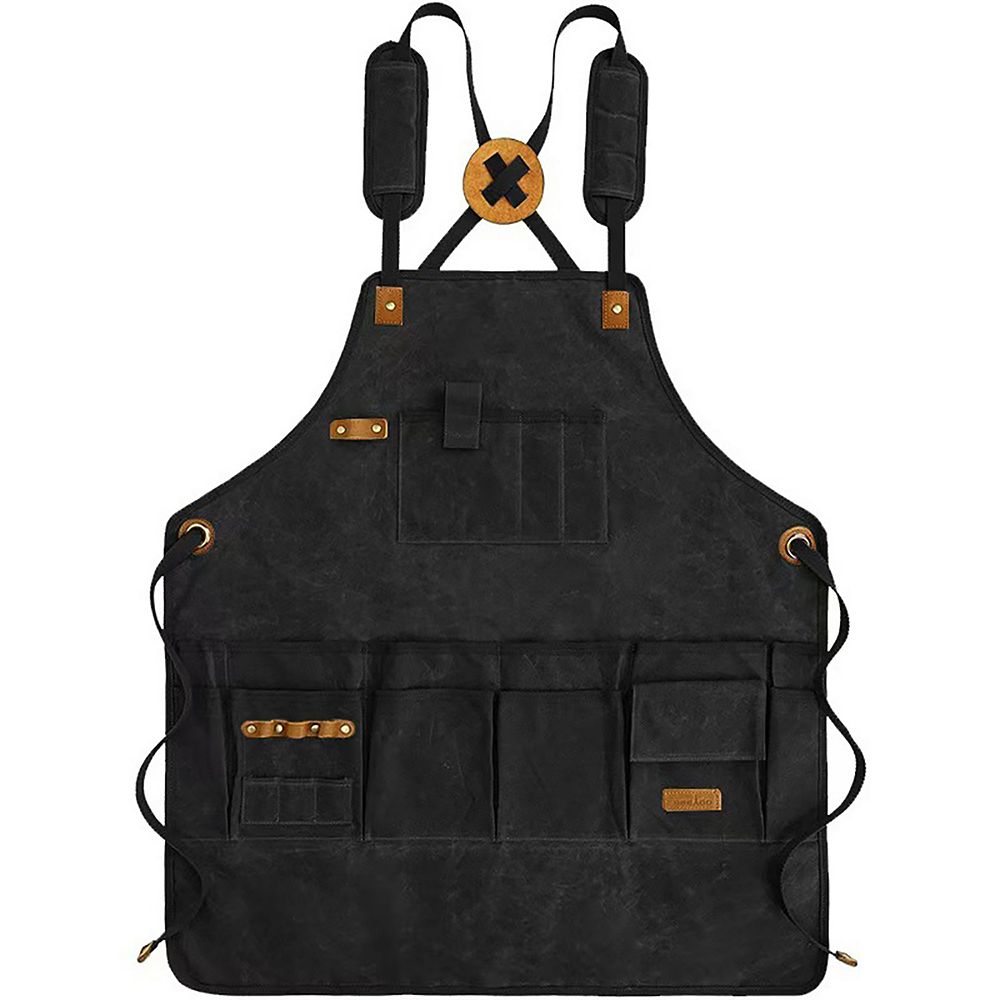 Canvas Work Apron with Multiple Tool Pockets Utility Apron for Workshop ...