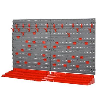 54 pc Pegboard Tool Organizer Set with Shelves and Hooks for Garage or Workshop
