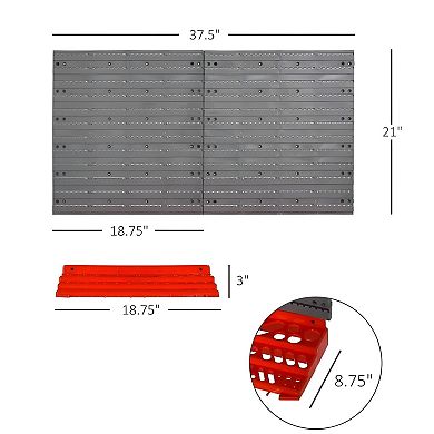 54-Piece Pegboard Tool Organizer Set with Shelves and Hooks for Garage or Workshop