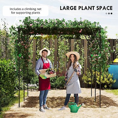 Steel Tomato Plant Support Frame with Trellis Netting for Raised Garden Beds