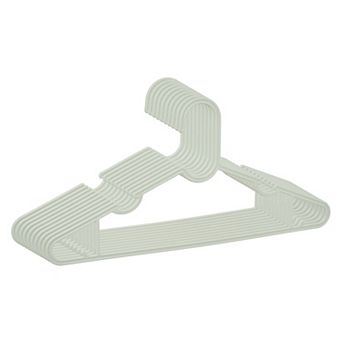 10 Packs Plastic Non-Slip Slim Hangers with Pinch Clips Durable 360-degree Clothes Hangers