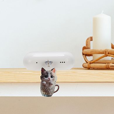 Cat Pendants Dust Plug Charm for Lightning Light Gray 2 Pcs