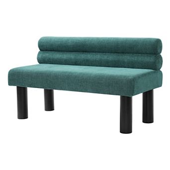 Soft padded bench, chair at the entrance, side chair in the living room