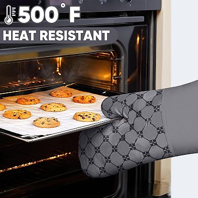 Oven Mitt Set Heat Resistant 500°F Non-Slip Silicone