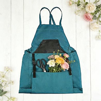 Full Coverage Gardening Apron with Large Harvest Pocket Oxford Fabric Utility Apron for Yard Work