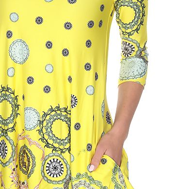 Women's Printed Sleeve Flowy Tunic Top
