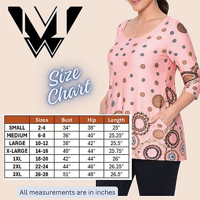 Women's Printed Sleeve Flowy Tunic Top