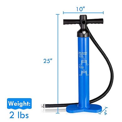 High Pressure Double Action Hand Pump with Pressure Gauge for SUP and Kayak