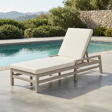 5-Position Adjustable Outdoor Chaise Lounge with Thick Cushions for Pool, Balcony