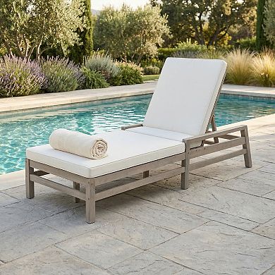 5-Position Adjustable Outdoor Chaise Lounge with Thick Cushions for Pool, Balcony
