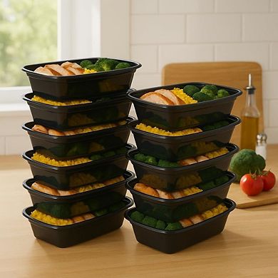Meal Prep Containers W/Lids -Square Food Storage BPA-Free Stackable- 32oz