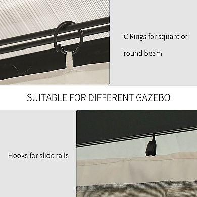 Replacement Gazebo Curtains for Outdoor Tent with Zippers and Polyester Fabric