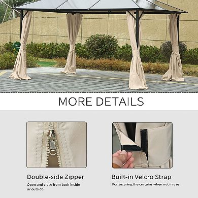 Replacement Gazebo Curtains for Outdoor Tent with Zippers and Polyester Fabric