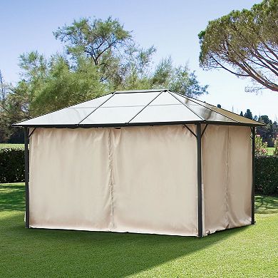 Replacement Gazebo Curtains for Outdoor Tent with Zippers and Polyester Fabric