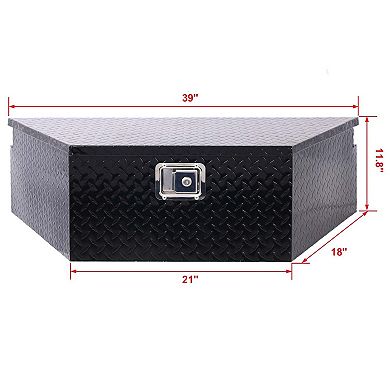 39 in Aluminum Underbody Truck Tool Box Heavy Duty Trailer RV Storage Box Lockable Waterproof