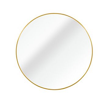 KWPZQEB 24 Inch Modern Metal Frame Round Bathroom Mirror for Wall, Entryway, Bathroom