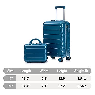 2 pcs/set in ABS Spinner Wheel Luggage, with Combination Lock