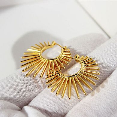 Women's Sunburst Hoop Earrings