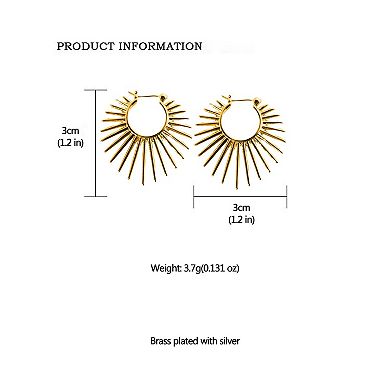 Women's Sunburst Hoop Earrings
