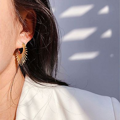 Women's Sunburst Hoop Earrings