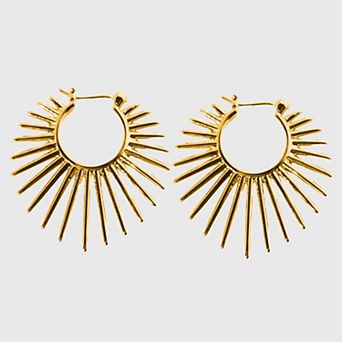 Women's Sunburst Hoop Earrings