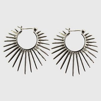 Women's Sunburst Hoop Earrings