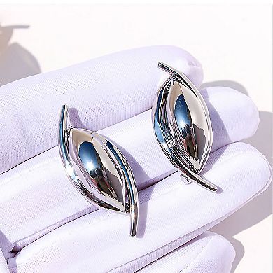 Women's 3D Oval Statement Earrings with 925 Silver Needles