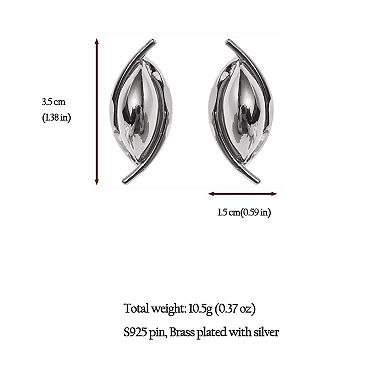 Women's 3D Oval Statement Earrings with 925 Silver Needles