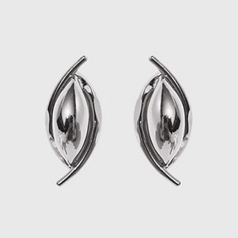 Women's 3D Oval Statement Earrings with 925 Silver Needles