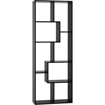KWPZQEB Asymmetrical Design Display Shelf & Bookcase, 5 tier Tall Bookshelf