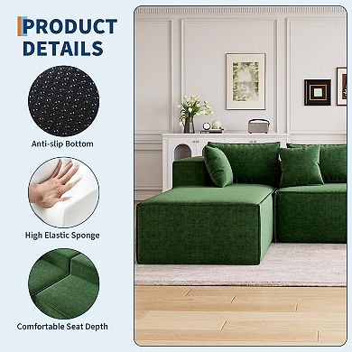 Modular Sectional Couches, Modern L Shaped Sectional Couch with Deep Seat, Cloud Upholstered Sofa