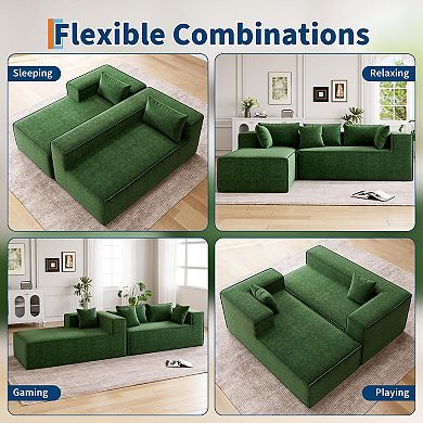 Modular Sectional Couches, Modern L Shaped Sectional Couch with Deep Seat, Cloud Upholstered Sofa