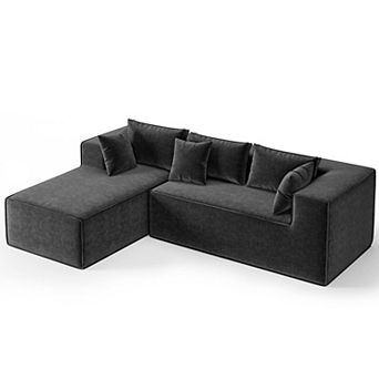 Modular Sectional Couches, Modern L Shaped Sectional Couch with Deep Seat, Cloud Upholstered Sofa